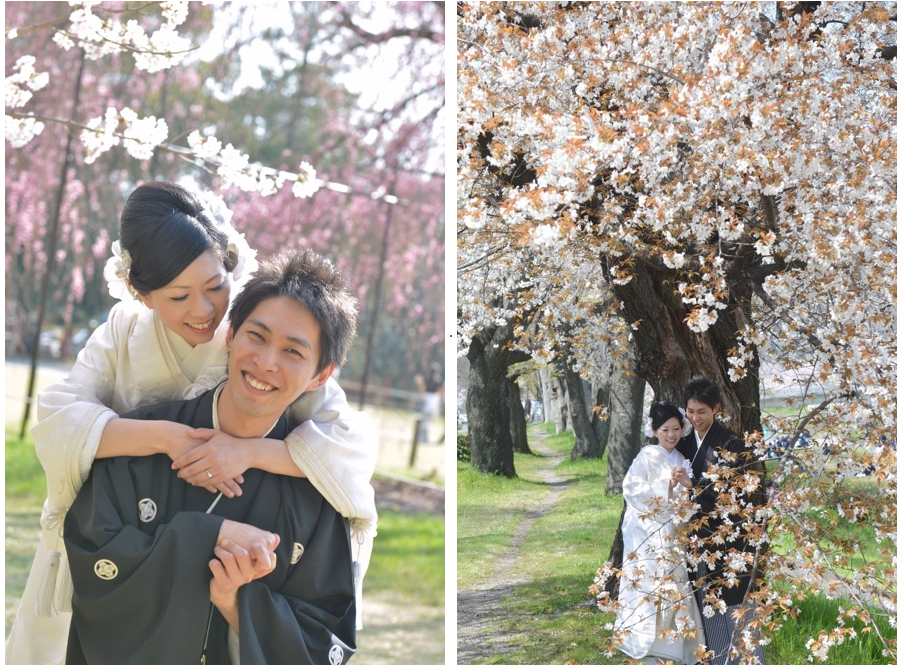 桜の京都で和装前撮りロケーションフォトの写真