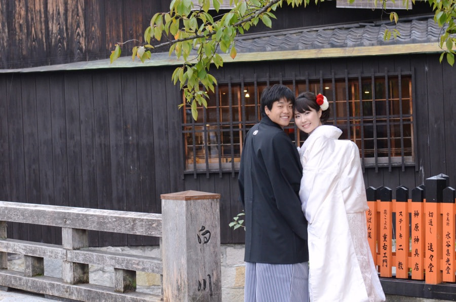 京都嵯峨野竹林と京都祇園で和装前撮り写真