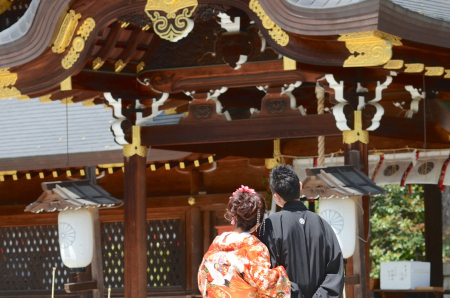 新緑の京都で和装前撮りロケーションフォトの写真
