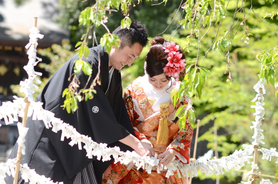新緑の京都で和装前撮りロケーションフォトの写真
