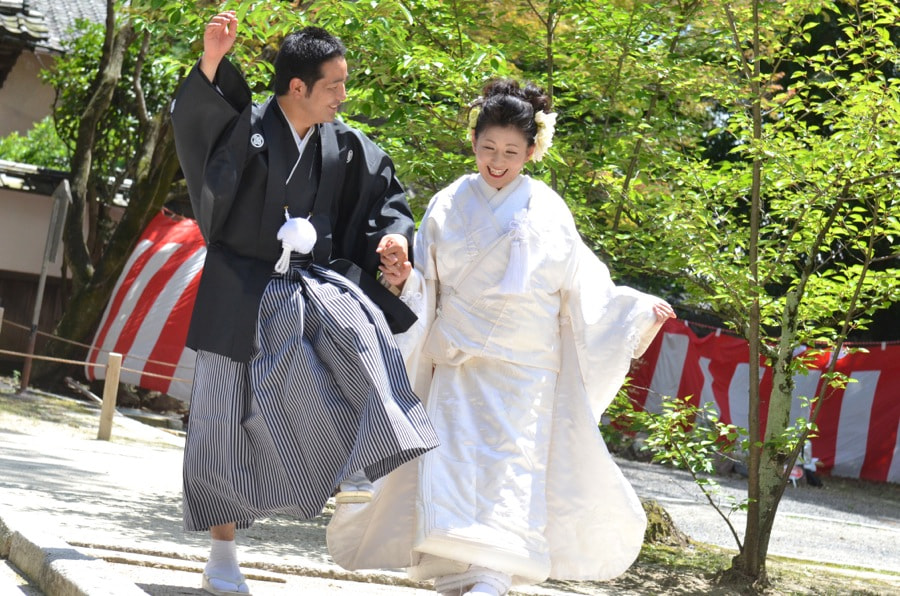 新緑の京都で和装前撮りロケーションフォトの写真