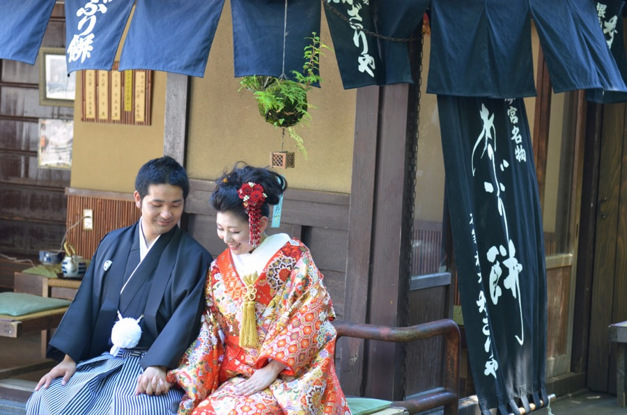 新緑の京都で和装前撮りロケーションフォトの写真