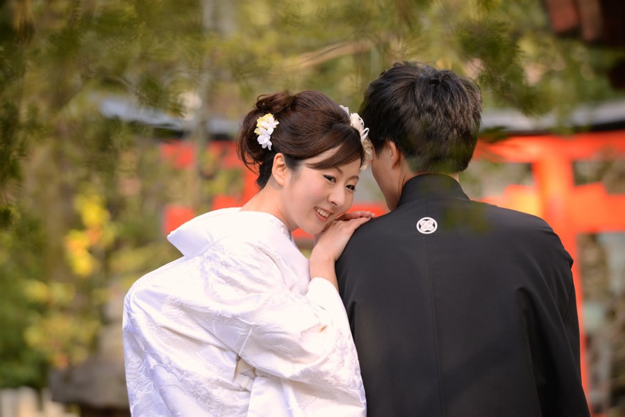 結婚式の前撮りを京都でロケーションフォトの写真