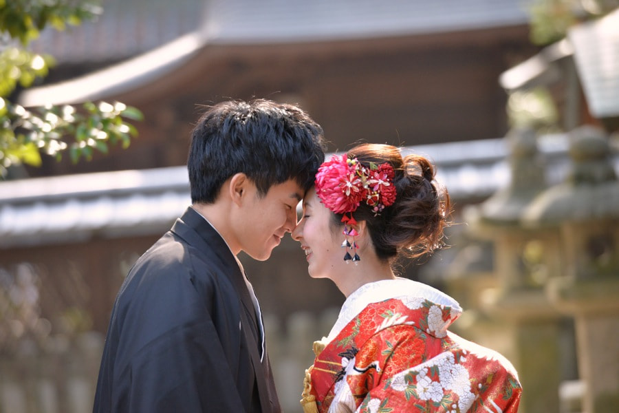結婚式の前撮りを京都でロケーションフォトの写真