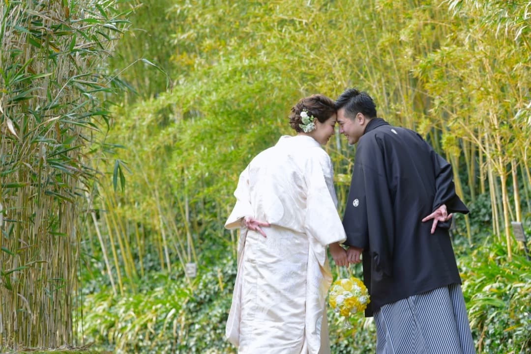 京都の竹林で和装前撮り