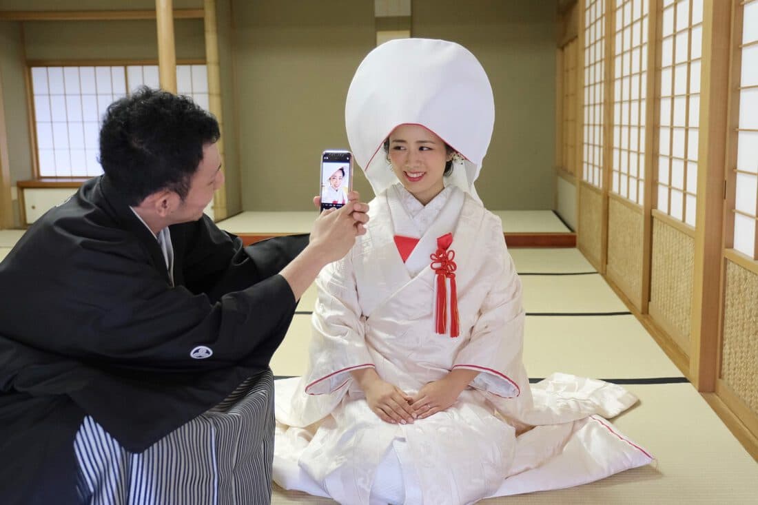 京都の竹林で和装前撮り