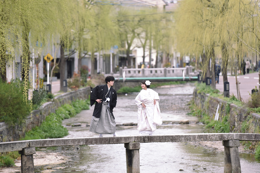 京都嵯峨野竹林と京都祇園で和装前撮り写真