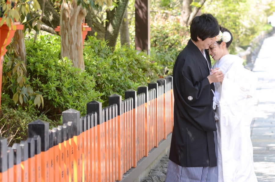 京都嵯峨野竹林と京都祇園で和装前撮り写真