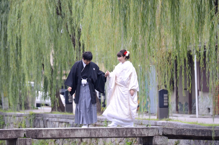 京都嵯峨野竹林と京都祇園で和装前撮り写真