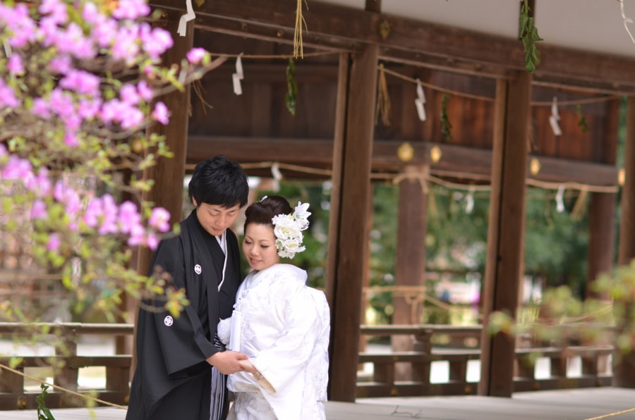 桜の京都で和装前撮りロケーションフォトの写真
