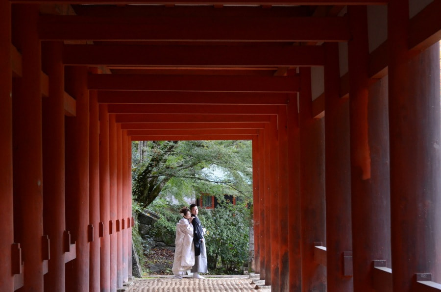 奈良談山神社で前撮りした写真
