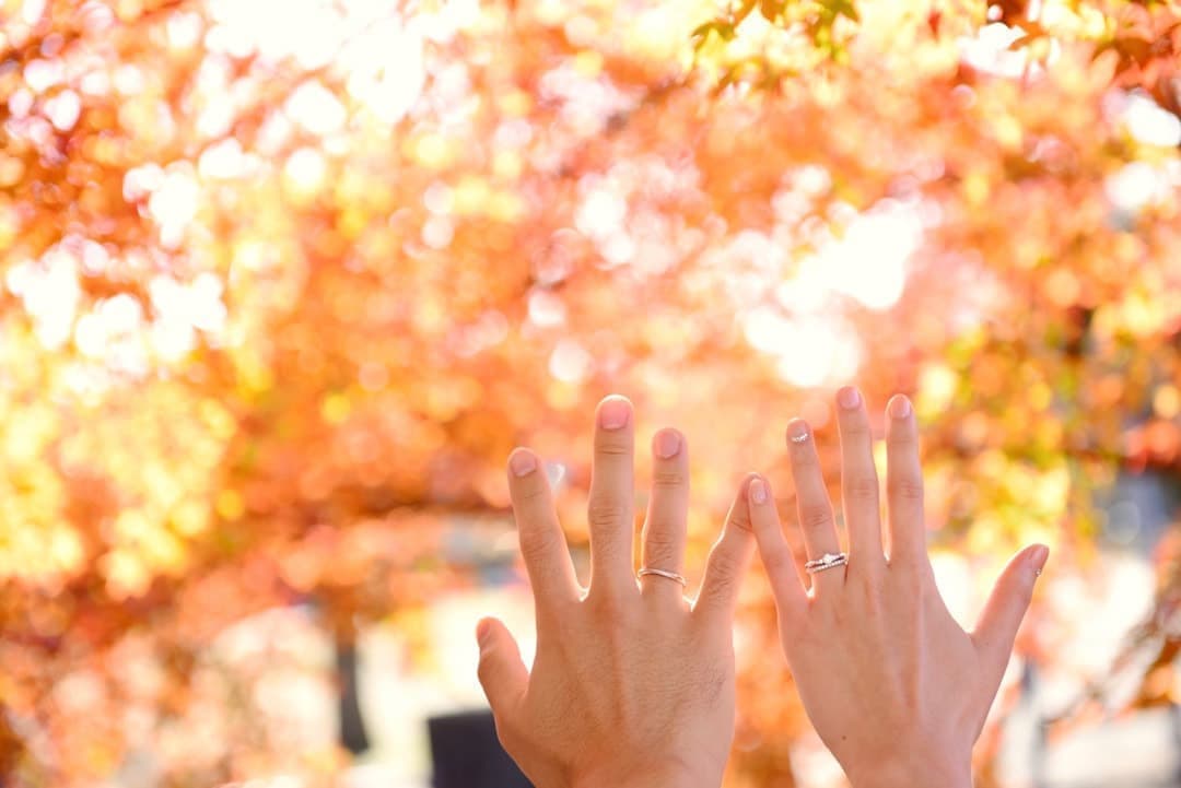 奈良の紅葉で和装前撮りフォトウェディングの写真