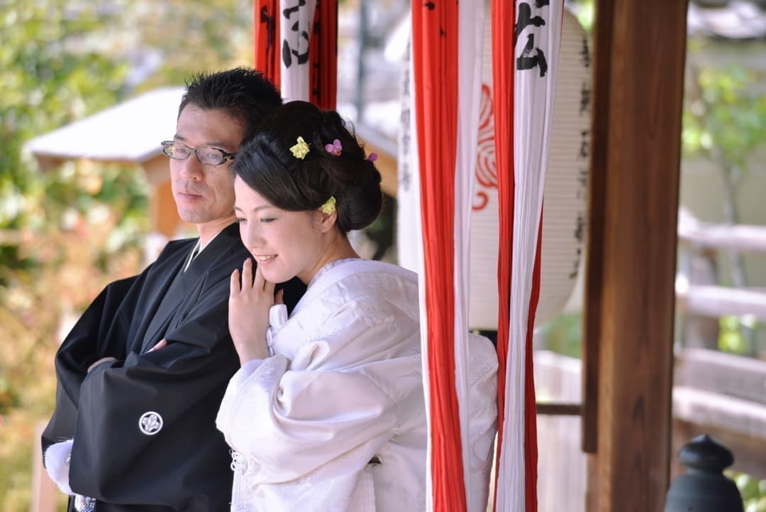 奈良の神社で和装前撮りフォトウェディングの写真