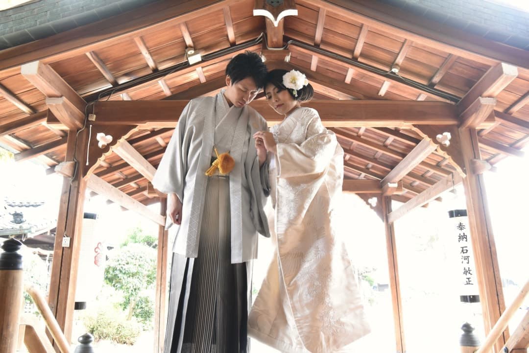 奈良の神社でのフォトウエディング写真