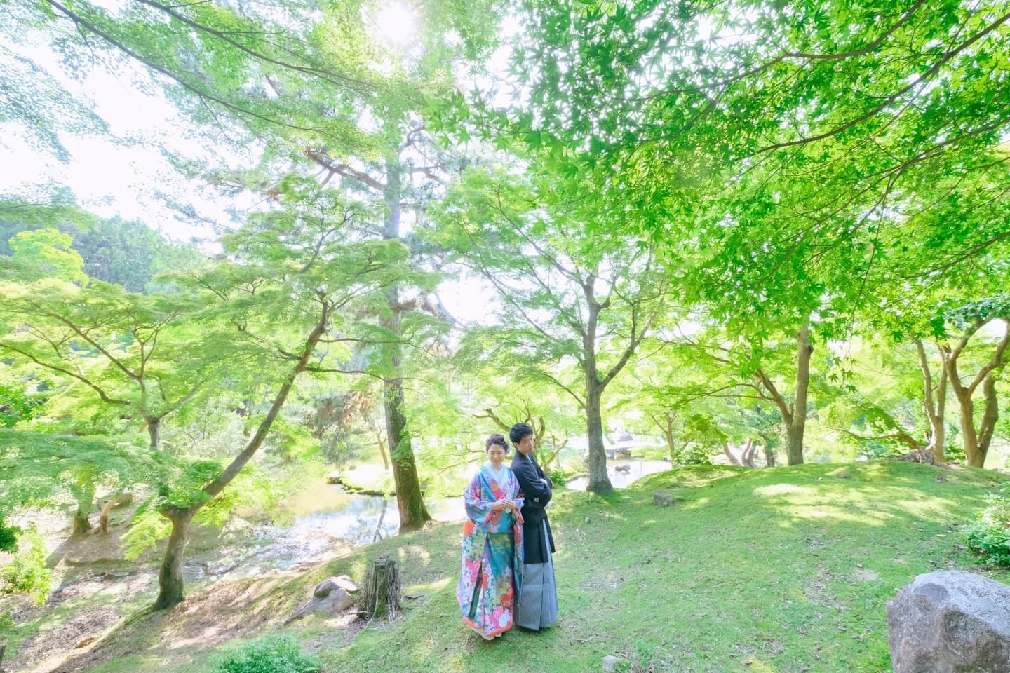 色打掛での和装結婚式ロケーションの写真