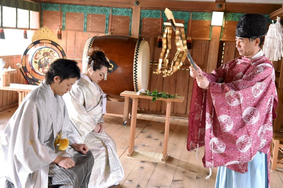 神社で前撮りの写真