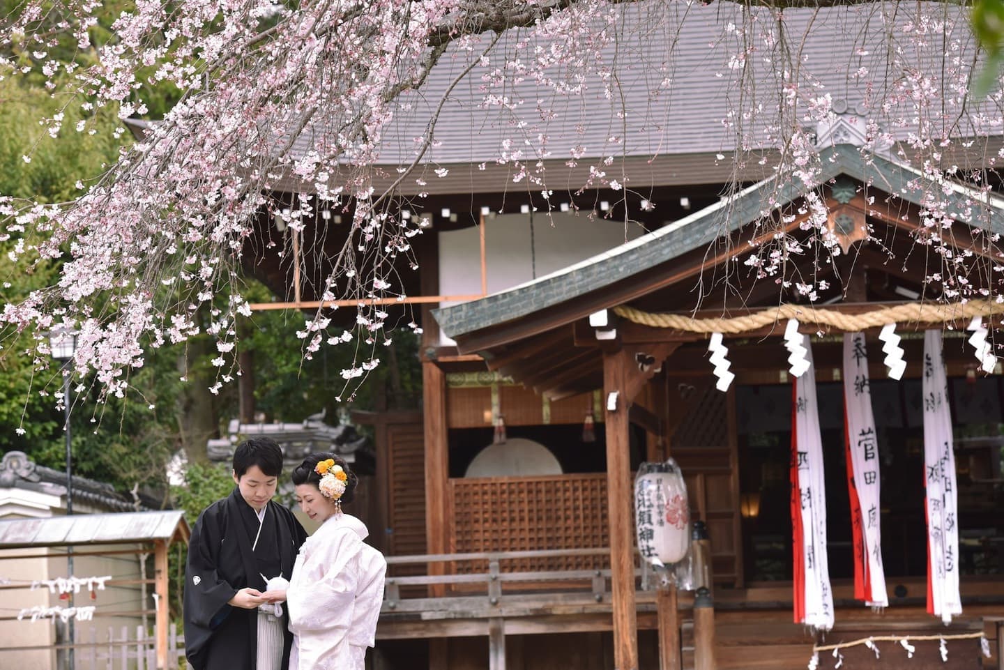 奈良の神社でのフォトウエディング写真