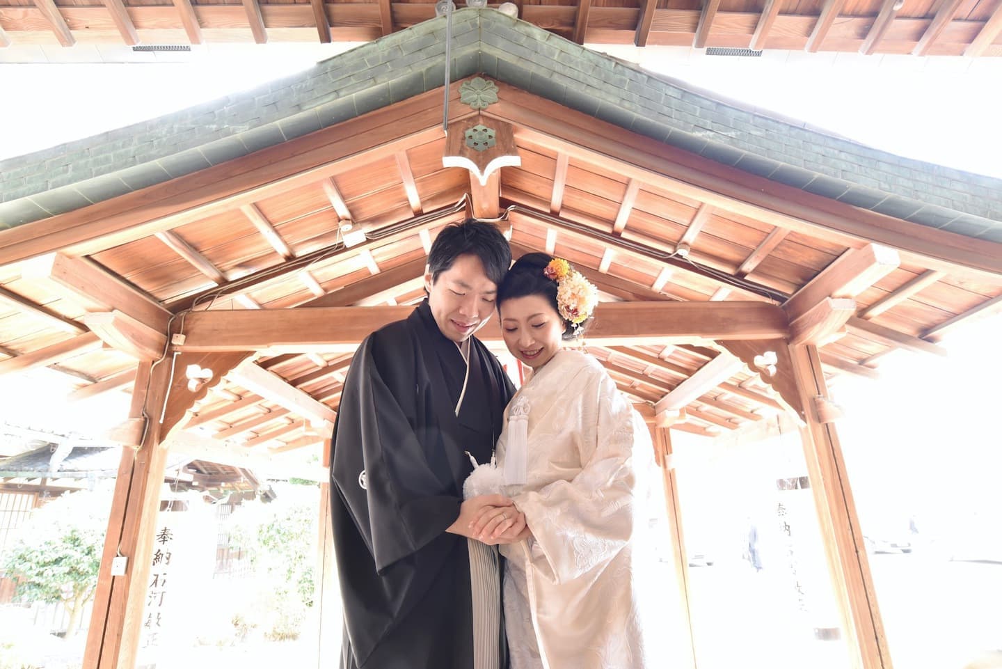 奈良の神社でのフォトウエディング写真