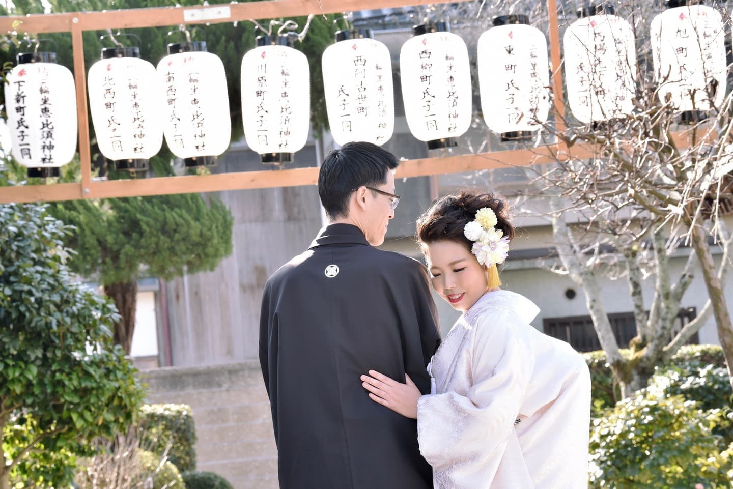 奈良の神社でのフォトウエディング写真