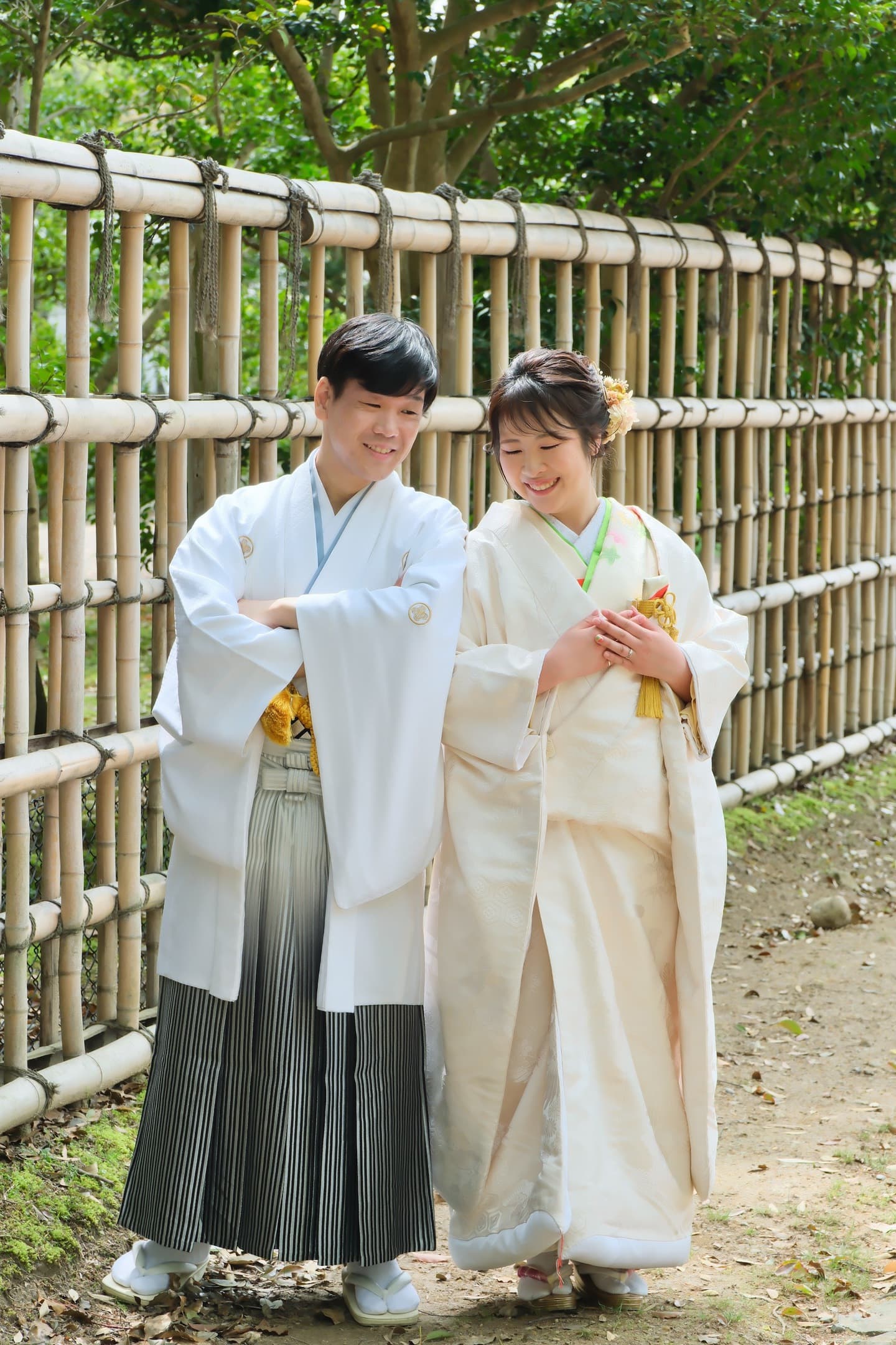 奈良の新緑で和装前撮りフォトウェディングの写真