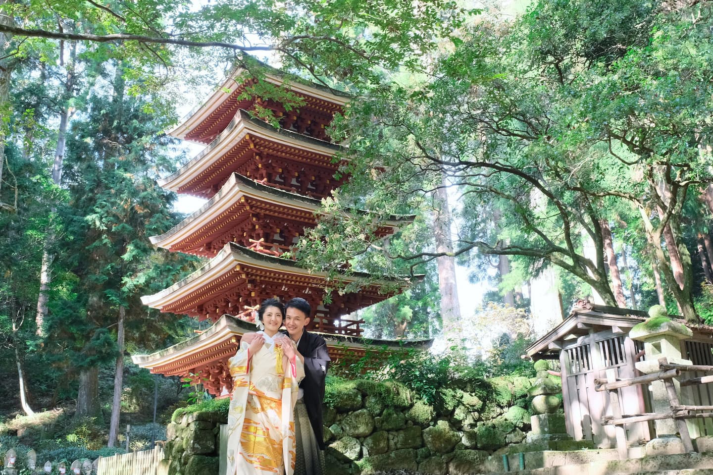 奈良で和装前撮りの写真
