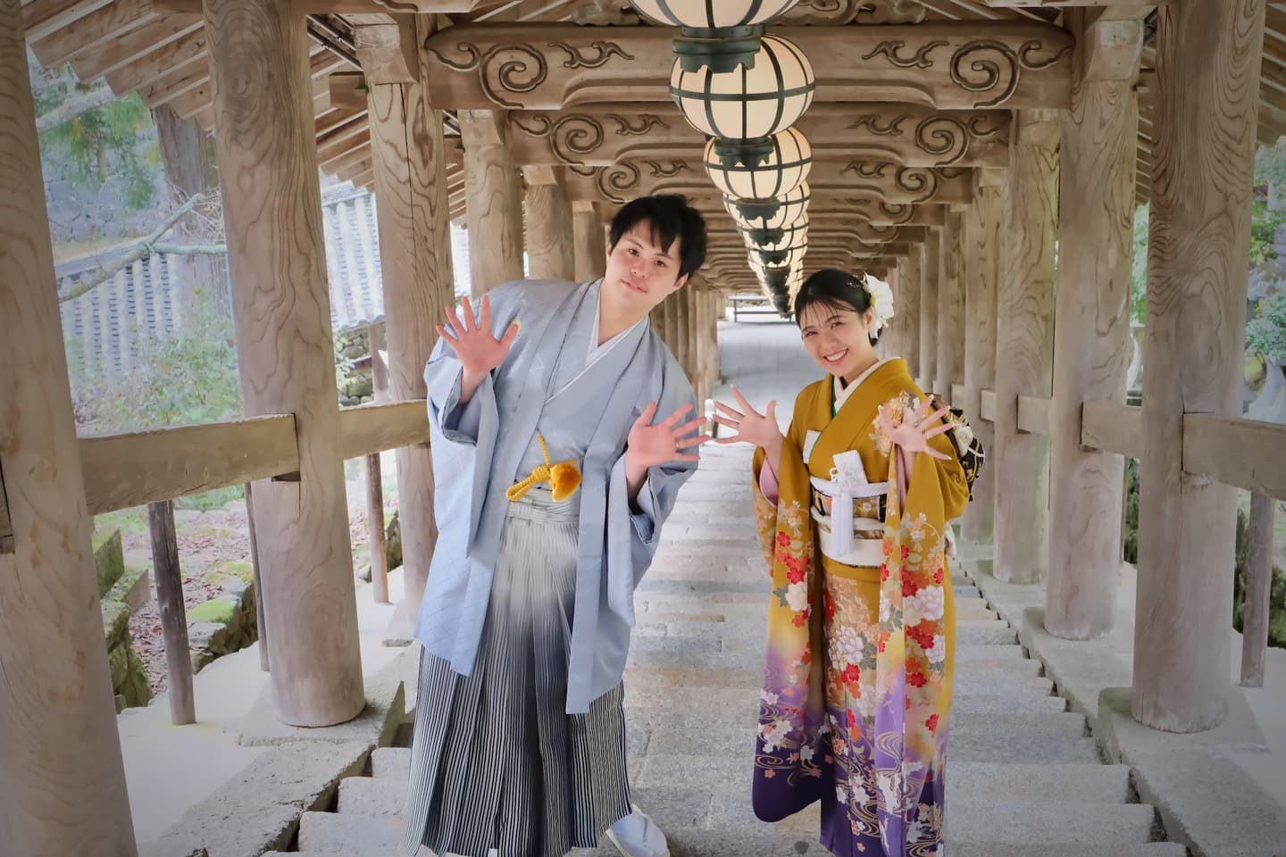 長谷寺で和装前撮りフォトウェディングの写真