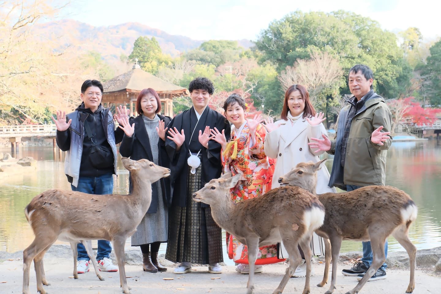 紅葉の奈良で和装のフォトウエディング。