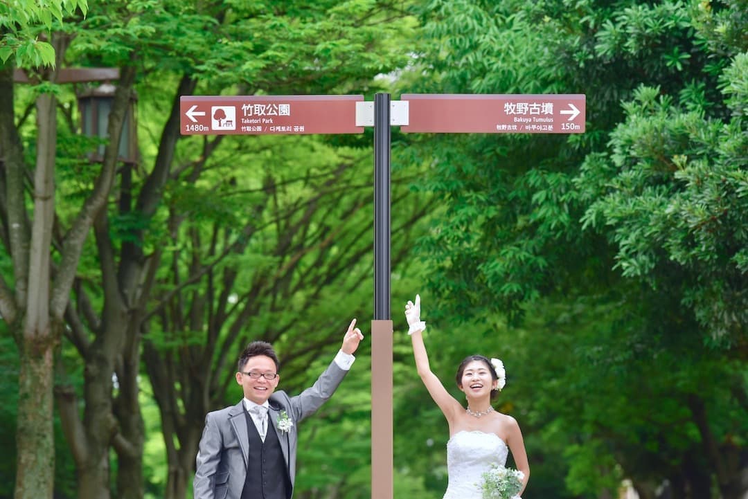 奈良でドレスの結婚写真