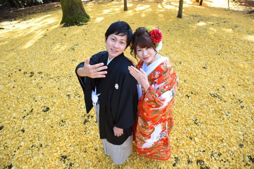 結婚式の前撮りを奈良で和装の新郎新婦
