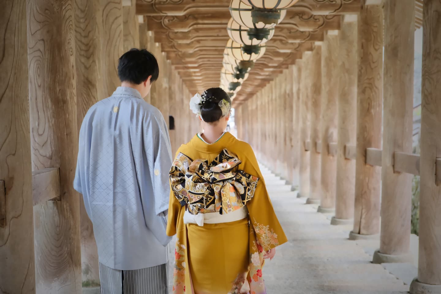 長谷寺で和装前撮りフォトウェディングの写真