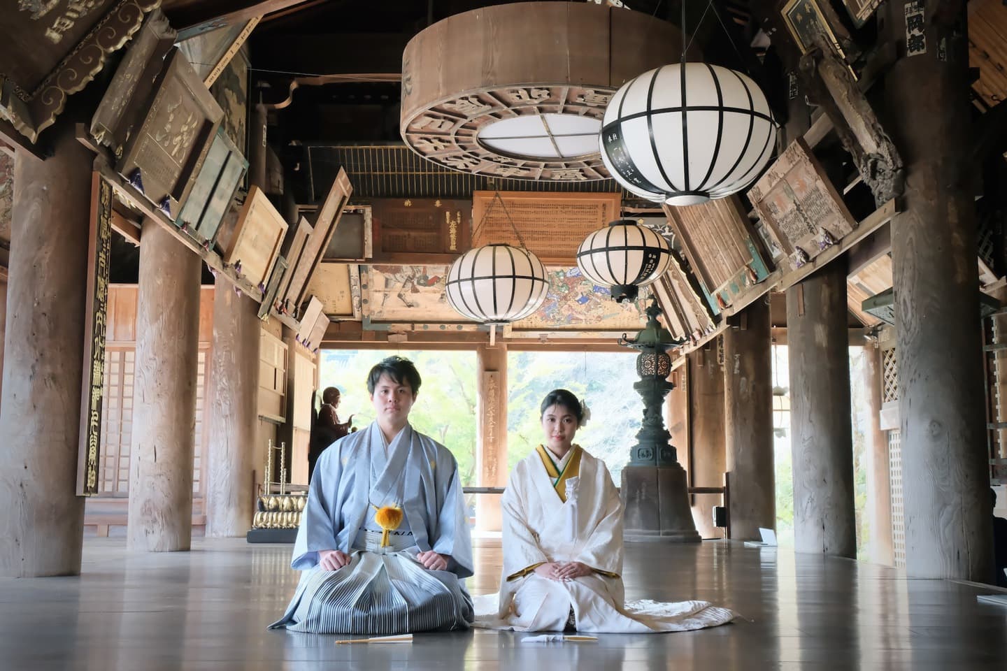 長谷寺で和装前撮りフォトウェディングの写真