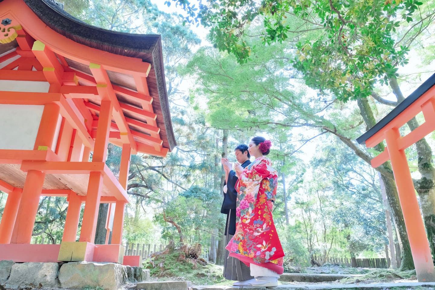 奈良で和装前撮りフォトウェディングの花嫁