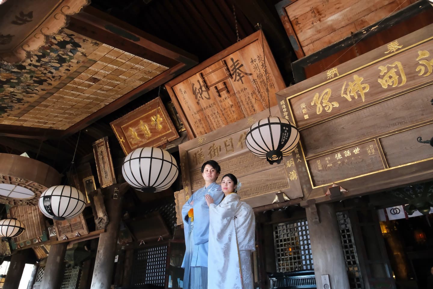 長谷寺で和装前撮りフォトウェディングの写真