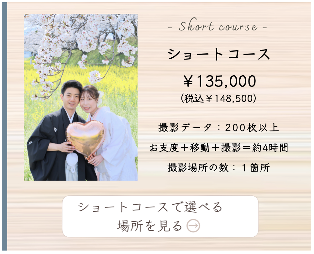 奈良フォトウェディングショートコース