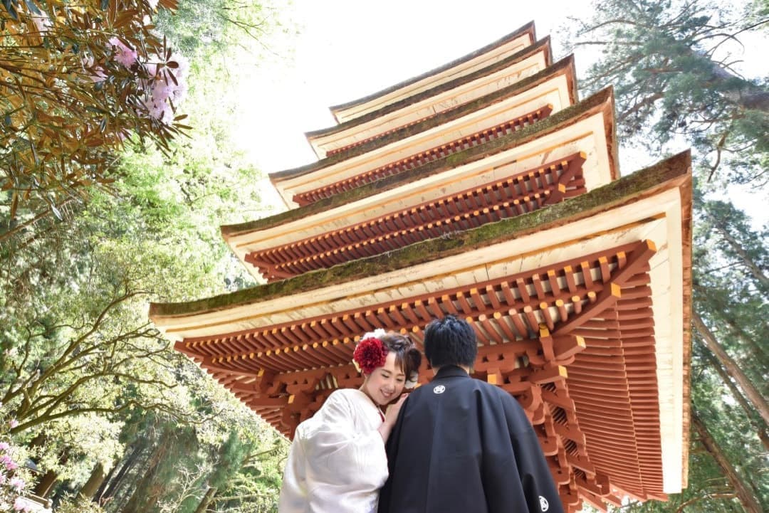 奈良の室生寺での前撮り和装フォトウェディング