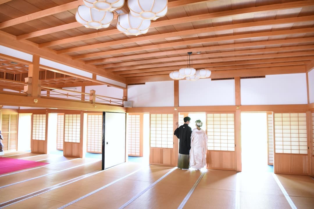 明日香村（飛鳥）の橘寺や石舞台、談山神社などでの結婚式の前撮り和装ロケフォト写真