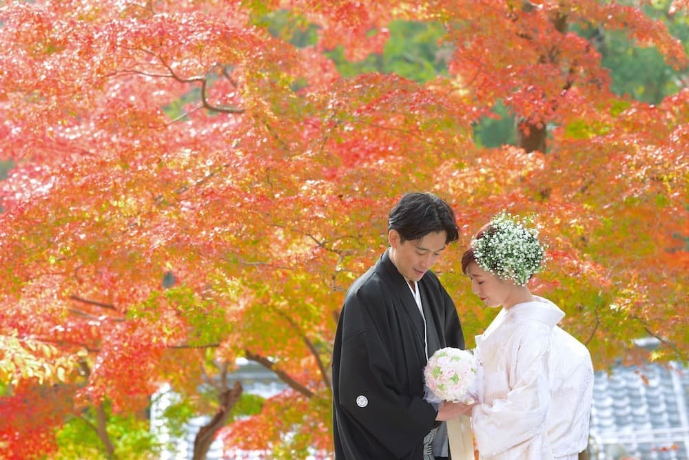 結婚式の前撮りを奈良で和装の新郎新婦