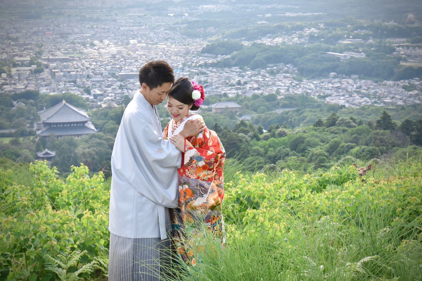 奈良で和装前撮りフォトウェディングの写真