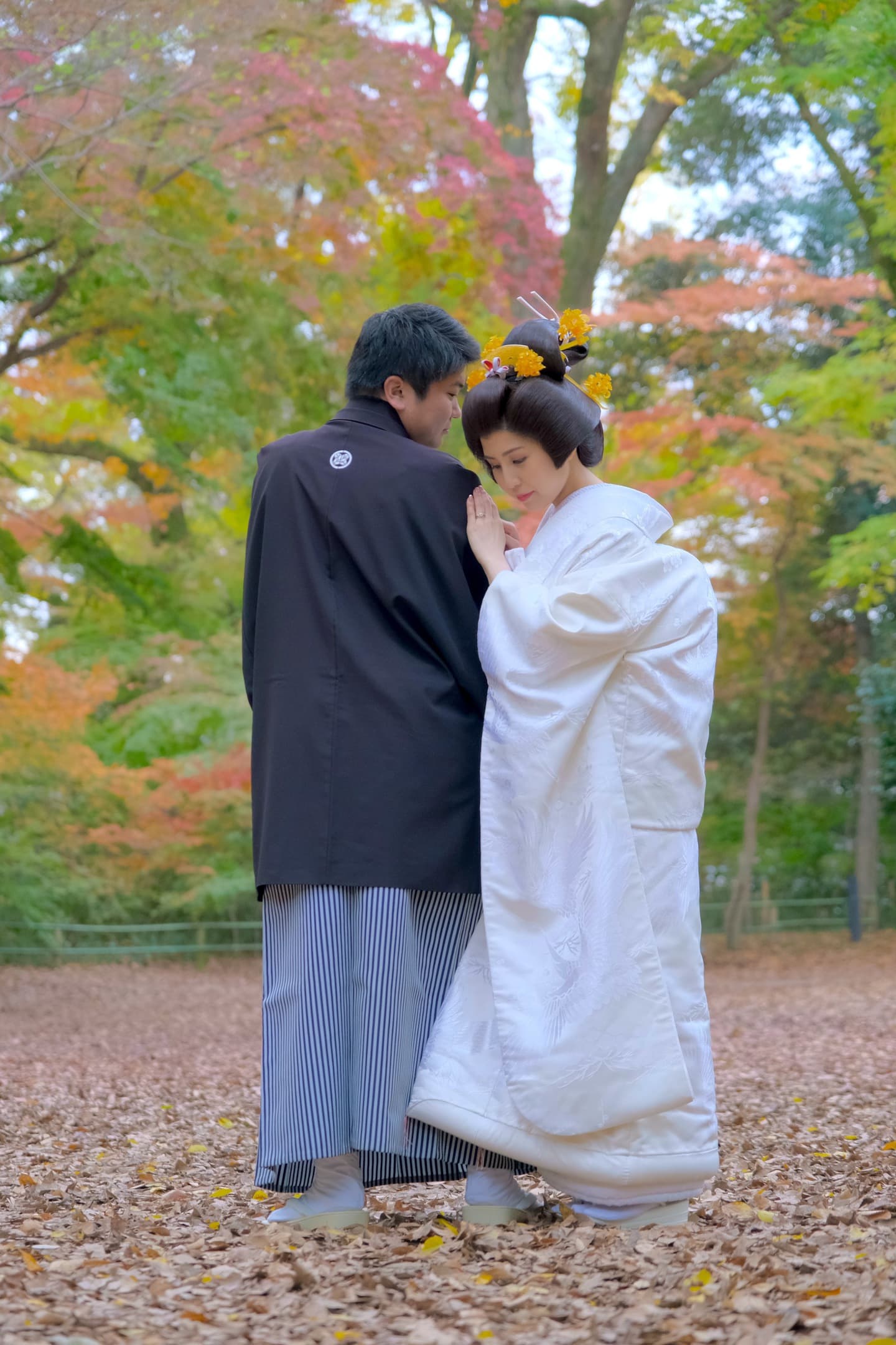 神社結婚式のレンタル色打掛の写真