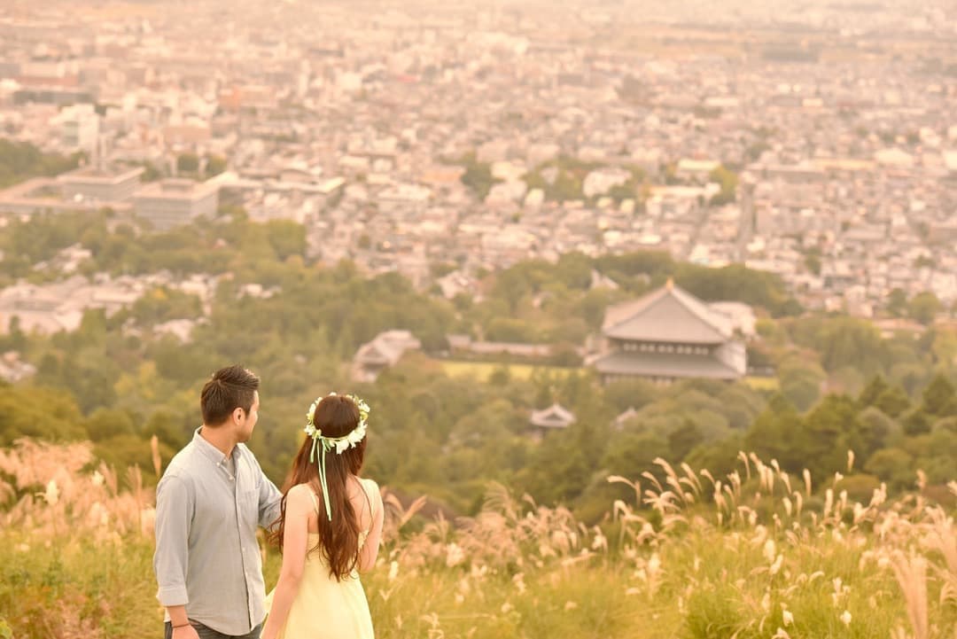 ドレスで結婚記念写真