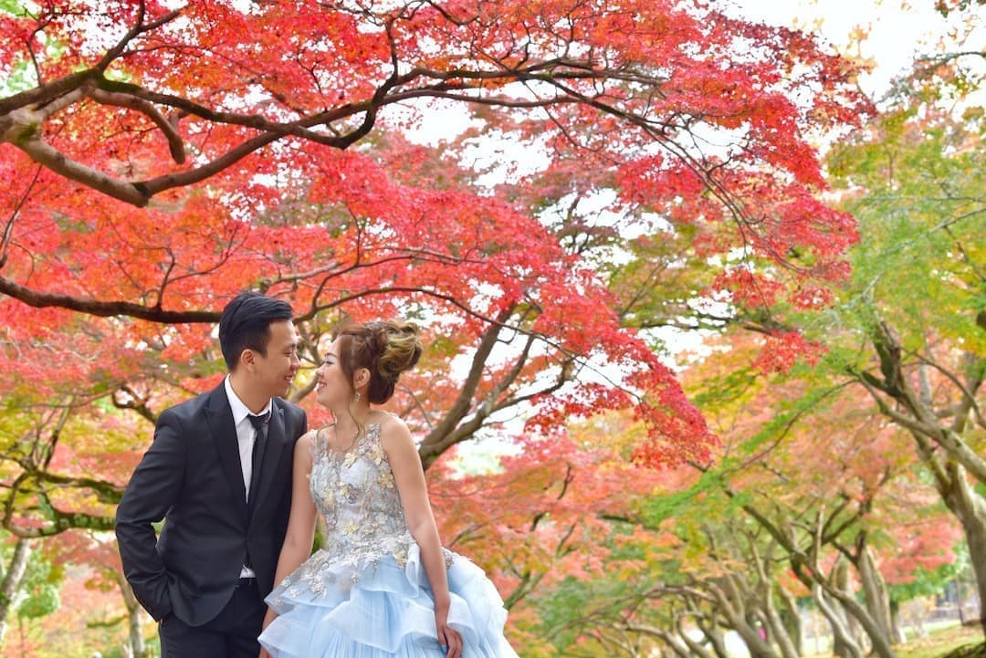 奈良でドレスの結婚写真