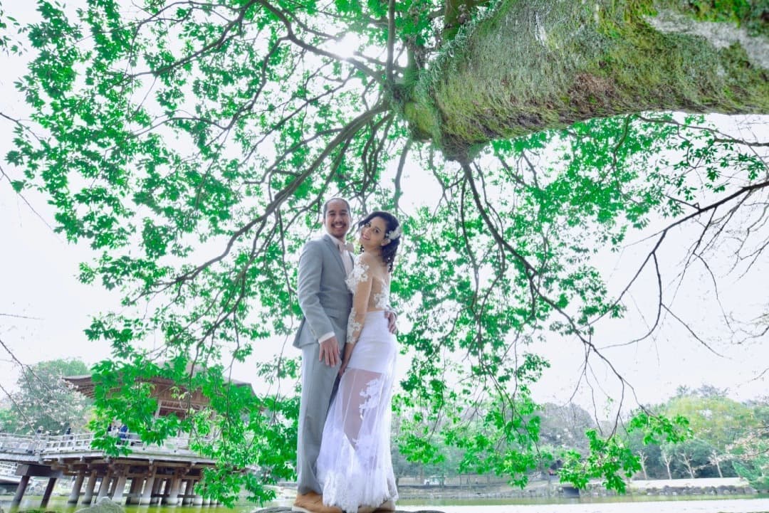 奈良でドレスの結婚写真