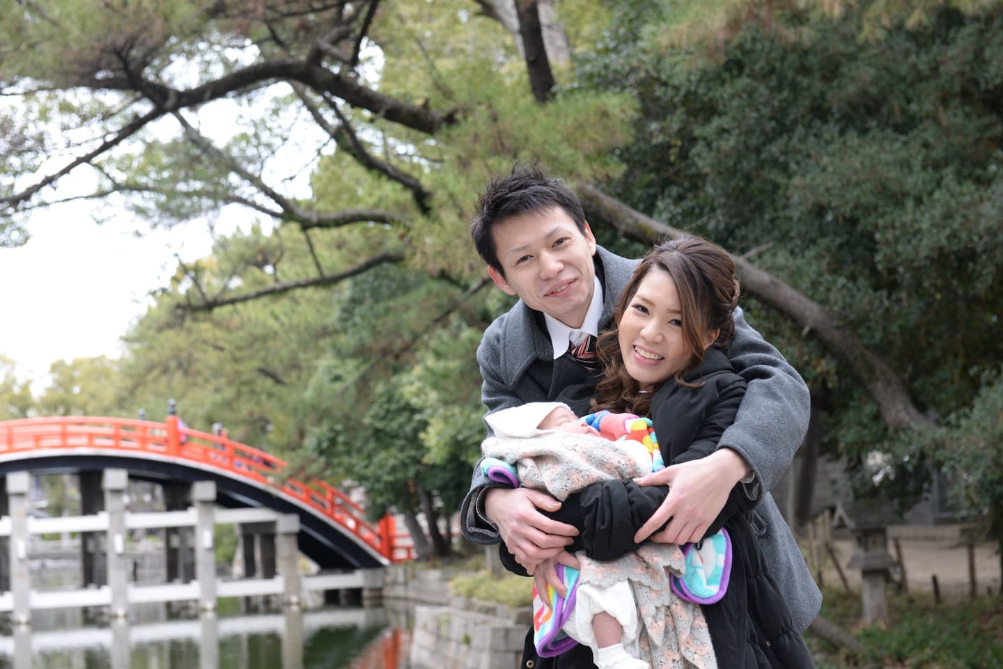 住吉大社でお宮参りの赤ちゃん