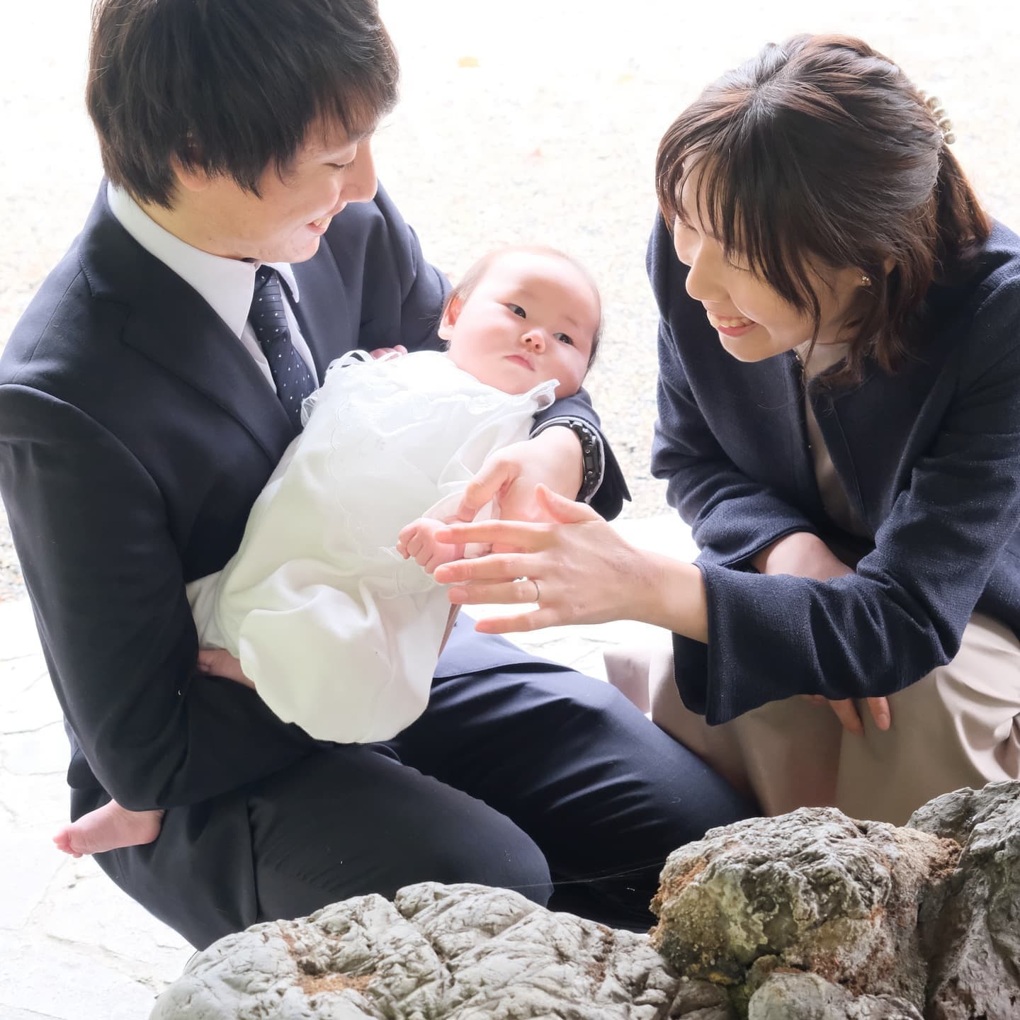 長岡京市の長岡天満宮でお宮参りをした写真