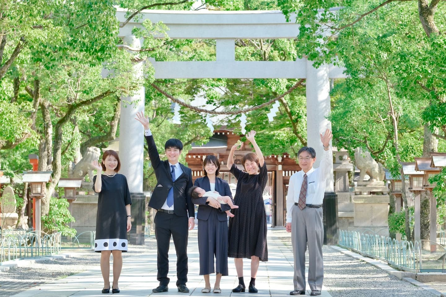 神戸市の湊川神社でお宮参りをした写真