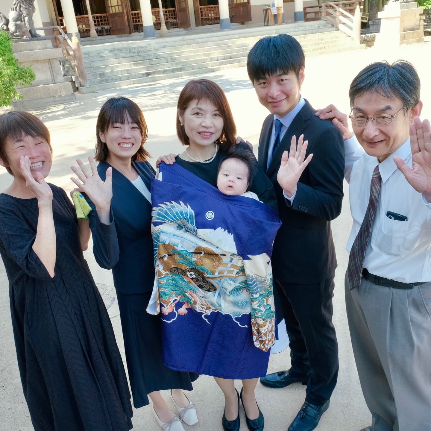 神戸市の湊川神社でお宮参りをした写真