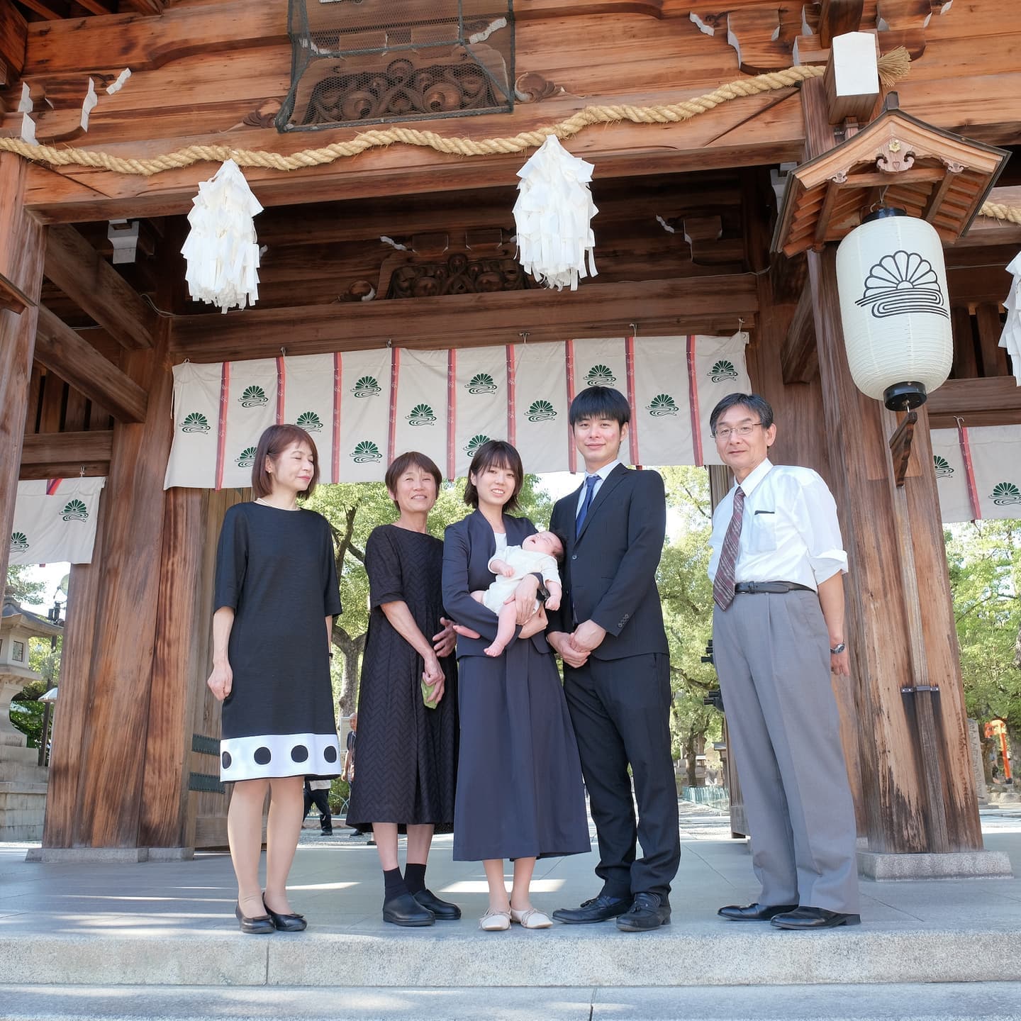 神戸市の湊川神社でお宮参りをした写真