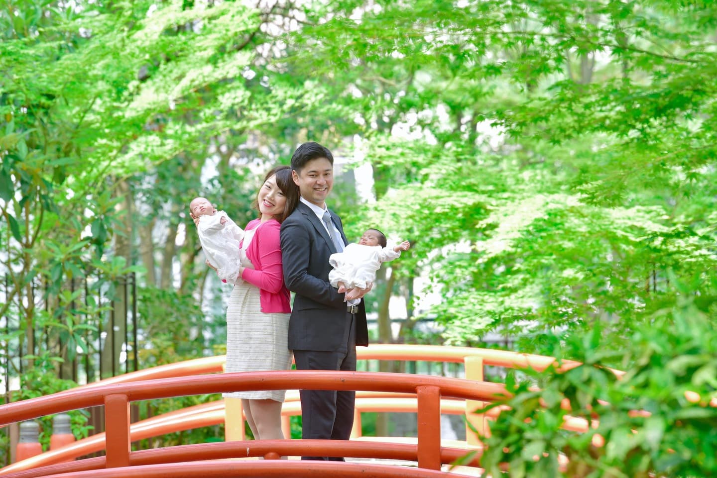 神社でお宮参りをした写真