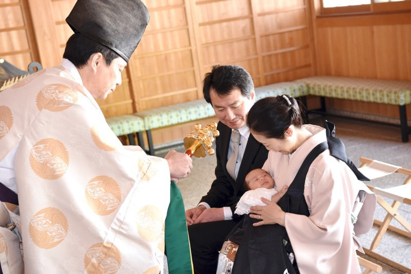 国魂神社でのお宮参りの写真