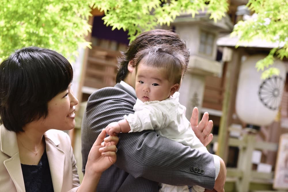 関西の神社でのお宮参り写真